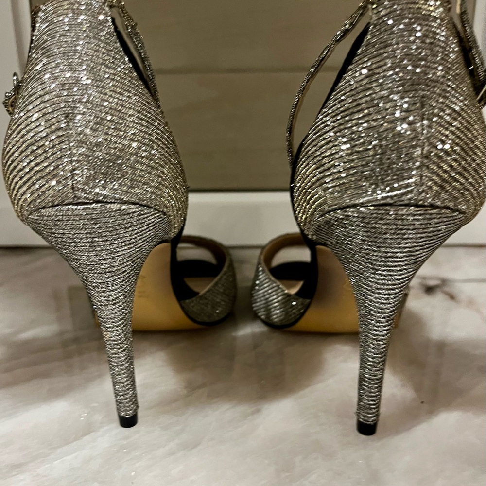 Nina Silver Peep-Toe Heels - Picture 4 of 4
